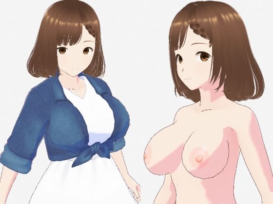 白いワンピースにデニムを羽織ったデートファッションのお姉さん（セリフなし  3DCGモデル  イラスト集） - エロ同人 CG
